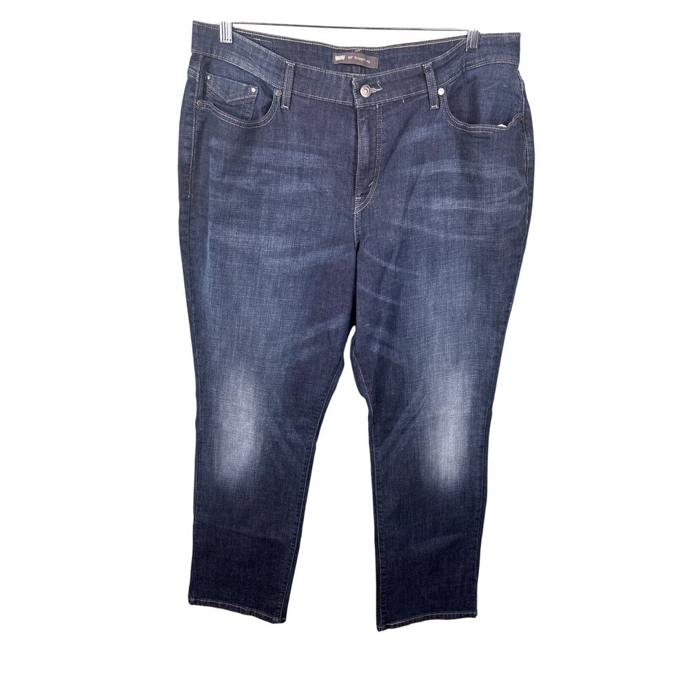 Levi's 580 Women's 20W Size 35 Straight Leg Dark‎ Wash Denim Jeans
